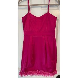 Hot Pink Satin Mini Dress